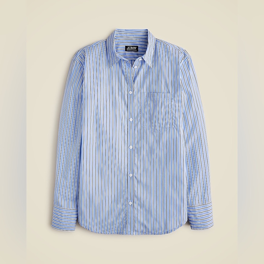 J.Crew Garcon Classic Shirt Striped Cotton Poplin Button Down 10 NWT